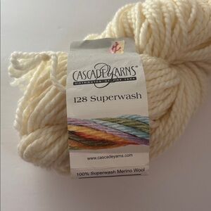 Cascade Yarns 128 Superwash 100% Merino Wool 100 Grams 128 Yards Cream (1) Skein